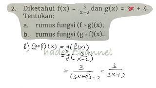 diketahui fx3x2 dan gx3x4tentukanrumus fungsi fogxrumus fungsi gofx [upl. by Celestia350]