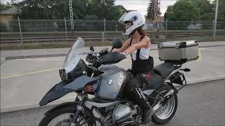 BMW R1150GS vs 58kg woman first ride [upl. by Leva]