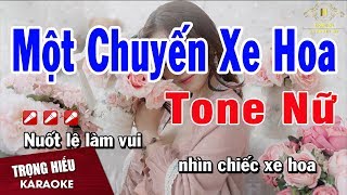 Karaoke Một Chuyến Xe Hoa Tone Nữ Nhạc Sống  Trọng Hiếu [upl. by Alcock]