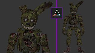 Springtrap for Prisma 3D  Improved FNaF Help Wanted model  DOWNLOAD P3D [upl. by Aveneg709]