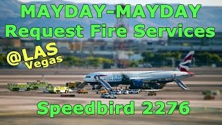 REAL ATC British Airways CAUGHT FIRE at Las Vegas LAS [upl. by Retsehc]