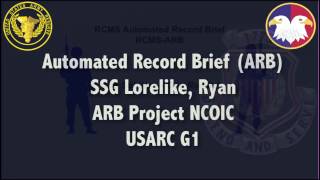 RCMS  Automated Record Brief ARB [upl. by Ramirolg]