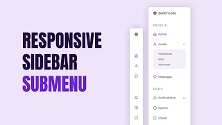 Responsive Sidebar Menu With SubMenu Using HTML CSS And JavaScript [upl. by Yelrak]