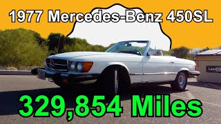 330000 Mile 1977 Mercedes 450SL R107 High Mileage Review [upl. by Yelram959]