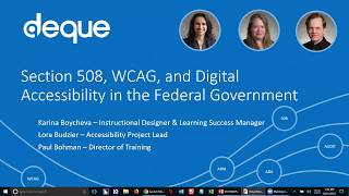 Section 508 WCAG 20 and Digital Accessibility in the Federal Government [upl. by Filberte343]