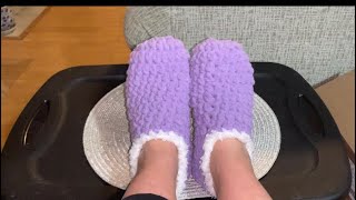 Crochet cozy slippers Easy [upl. by Wolcott]