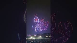 Disney drone show 디즈니 드론쇼 frozen2 Olaf Bruni drone Frozen disney Korea  Seongnam [upl. by Marcella]