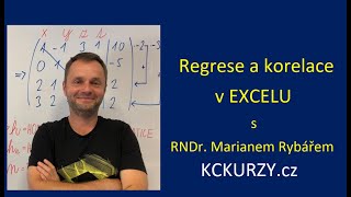 Regrese a korelace v Excelu  korelační koeficient koeficient determinace regresní přímka [upl. by Anairam]