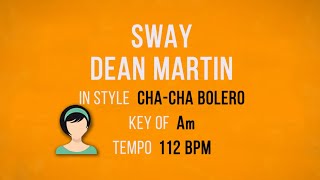 Sway  Dean Martin  Karaoke Female Backing Track [upl. by Carmina]