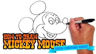 How to Draw Mickey Mouse  Step by Step Video [upl. by Ohl355]