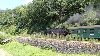 99 17626 der Weißeritztalbahn dampft und pfeift am 3172021 an der Talsperre Malter entlang [upl. by Nallaf]