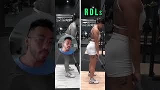 Difference between the stiff leg deadlift vs RDL deadlift fitnessgoals gymadvice [upl. by Airuam762]