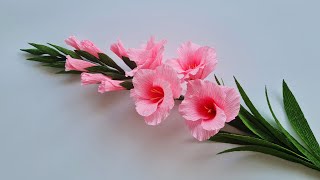 How To Make Gladiolus Paper Flower  Paper Flower  Góc nhỏ Handmade [upl. by Haleeuqa]