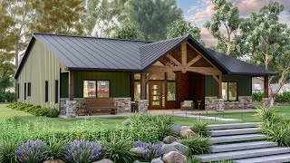 Barndominium Style House Plan 135143GRA Virtual Tour [upl. by Herta]