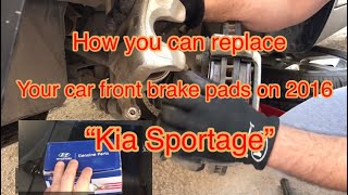 How to replace front brake pads on 2016 Kia Sportage [upl. by Domonic]