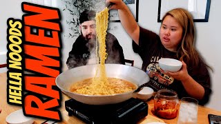 HUGE KOREAN RAMEN NOODLES MUKBANG 먹방 COOKING AND EATING EATING SHOW THE BEST RAMEN EVER [upl. by Aker649]