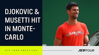 Sensational Djokovic amp Musetti Practice In MonteCarlo [upl. by Ayotahs211]