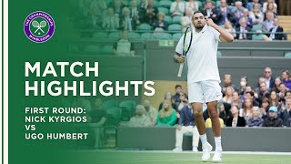 Nick Kyrgios vs Ugo Humbert  First Round Highlights  Wimbledon 2021 [upl. by Yevrah780]