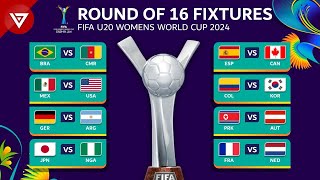 🔴 Round of 16 FIFA U20 Womens World Cup 2024 Match Fixtures amp Schedule [upl. by Scrope]