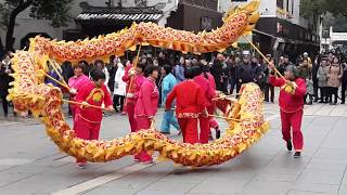 Dragon dance in the water city of Tongli near Suzhou China [upl. by Htiduy]