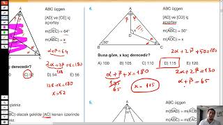 8ACİL GEOMETRİNİN İLACI Üçgende Açılar Test 4 [upl. by Cristi]