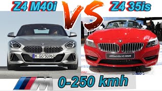 NEW BMW Z4 M40i vs Z4 35is  0100  0200  0250 kmh  PS Hugo [upl. by Ynabla]