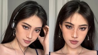 fox cat eye ulzzang korean douyin makeup tutorial 🤍 smokey [upl. by Merat771]