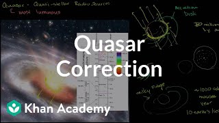 Quasar correction  Stars black holes and galaxies  Cosmology amp Astronomy  Khan Academy [upl. by Palumbo]