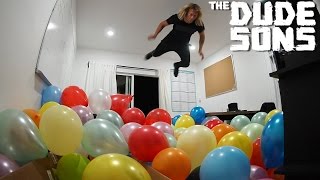 Balloon Belly Flop Challenge  The Dudesons [upl. by Theran]