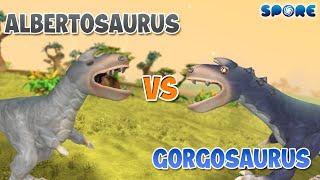 Albertosaurus vs Gorgosaurus  Tyrannosaur Faceoff S1E3  SPORE [upl. by Soutor784]