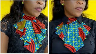 How to cut and sew Ankara jabot  DIY Ankara jabot tutorial [upl. by Aikemot]