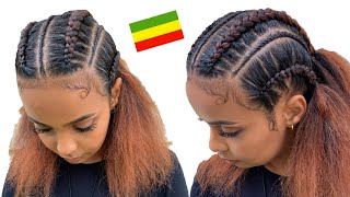 HABESHA HAIRSTYLE updated  ETHIOPIAN  EASY HAIRSTYLE [upl. by Harald]