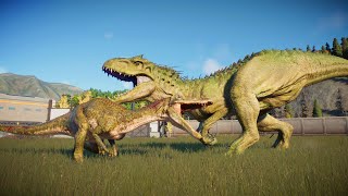 Colorful Dino Battle Royale Baryonyx vs Ceratosaurus vs Indominus Rex – Jurassic World Evolution 2 [upl. by Zadoc337]