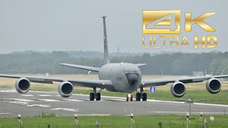 4K Boeing KC135R Stratotanker USAF 571488 departure at Geilenkirchen Airbase GKE ETNG [upl. by Heilner]