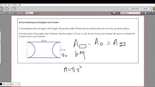 Area involving rectangles and circles [upl. by Nosimaj]