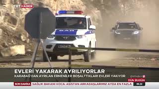 Karabağdan ayrılan ermeniler boşalttıkları evleri yakıyor [upl. by Carpio]