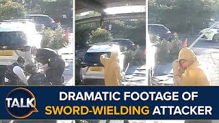 Dramatic Doorbell Camera Footage Shows Moment Police Tasered SwordWielding Man In Hainault [upl. by Dita]