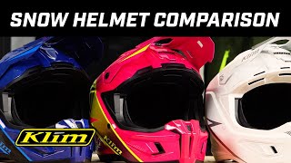 KLIM Snowmobile Helmets  Product Comparison [upl. by Yorgen]