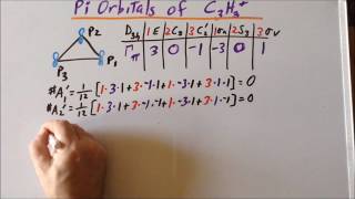 Projection operator method pi molecular orbitals of cyclopropenyl cation [upl. by Odelinda327]