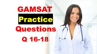 Gamsat Practice Questions Answers  Orange Booklet Q1618 [upl. by Idell932]