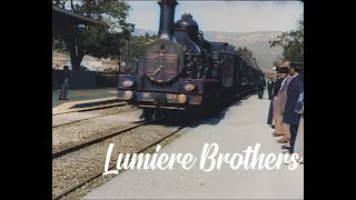 Early Cinema  Lumiére Brothers  Larrivée dun train en gare de La Ciotat 1896 AI Enhanced [upl. by Alleris]