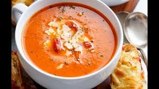 Creamy Roasted Tomato Basil Soup No Cream [upl. by Aisad]