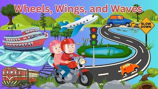 Wheels Wings and Waves Fun Rhyme Song for Kids [upl. by Haidebez]