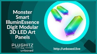 Monster Smart IlluminEssence Digit Modular 3D LED Art Panels  PLUGHITZ Live Unboxed [upl. by Anisah187]