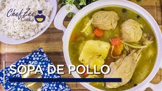 Sopa de Pollo  Homemade Chicken Noodle Soup  Dominican Recipes  Chef Zee Cooks [upl. by Mattias]