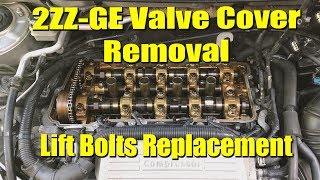 2ZZGE Valve Cover RemovalInstall amp Lift Bolts Replacement [upl. by Eisnil617]