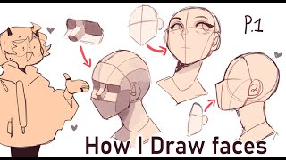 How I draw faces  pt1 facial structure planes and basic anatomy [upl. by Hazaki]