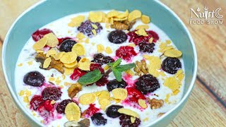 How to make muesli with milk and nuts in 1 minute [upl. by Ailalue]