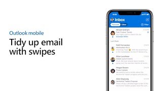 Swipe right to quickly manage your inbox  Outlook for mobile [upl. by Lindie]