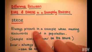 Difference Between Bias and Error in a Sampling Statistic [upl. by Elfie]